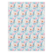 ピンクとブルーの水色フローラ テーブルクロス (正面)