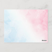 ピンクとブルーの水色ベビーアドバイスとウィッシュカード ポストカード (裏面)