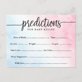 ピンクとブルーの水色ベビー予測カード ポストカード