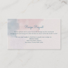 ピンクとブルーの水色レシピリクエストカード 名刺