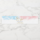 ピンクとブルーの水色金ゴールドグリッター性別リビール ペットボトルラベル (シングルラベル)