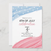 ピンクとブルーの水色7月招待状4日 セーブザデート (正面)