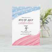 ピンクとブルーの水色7月招待状4日 セーブザデート (スタンド正面)