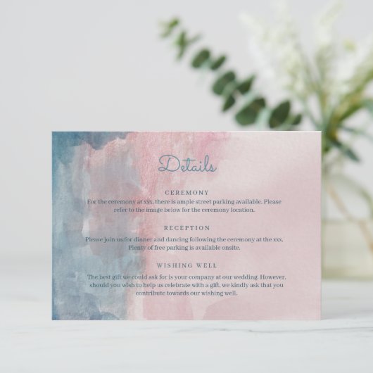 ピンクとブルーの水色 エンクロージャーカード (スタンド正面)