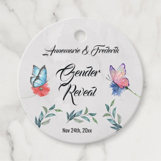 ピンクとブルーの水色 フェイバータグ (正面)