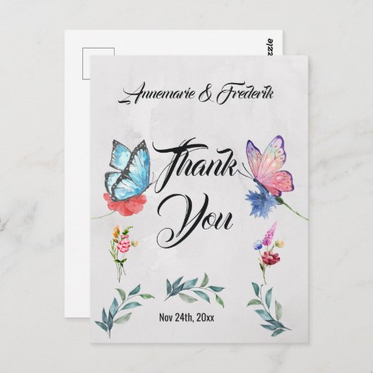 ピンクとブルーの水色 ポストカード (正面/裏面)