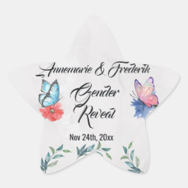 ピンクとブルーの水色 星シール