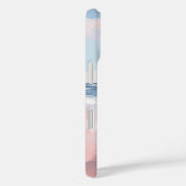 ピンクとブルーの沿岸ビーチガッシュアート Case-Mate iPhoneケース (裏面 / 右)