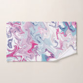 ピンクとブルーの液状アクリル ハンドタオル (ハンドタオル)