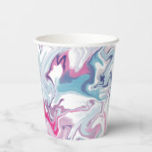 ピンクとブルーの液状アクリル 紙コップ (裏面)