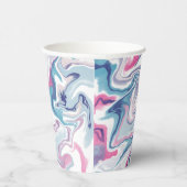 ピンクとブルーの液状アクリル 紙コップ (右)