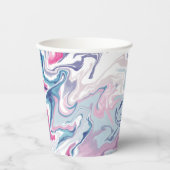 ピンクとブルーの液状アクリル 紙コップ (正面)