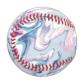 ピンクとブルーの液状アクリル 野球ボール (正面左)