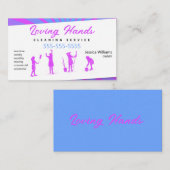 ピンクとブルーの清掃サービスの名刺 名刺 (正面/裏面)
