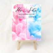 ピンクとブルーの煙のベビージェンダーが歓迎 ポスター