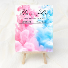 ピンクとブルーの煙のベビージェンダーが歓迎 ポスター