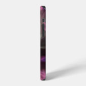 ピンクとブルーの煙の抽象画 iPhoneケース (左側面)