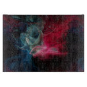 ピンクとブルーの煙抽象芸術 カッティングボード (正面)