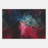 ピンクとブルーの煙抽象芸術 ラッピングペーパーシート (正面)