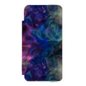 ピンクとブルーの煙抽象芸術 INCIPIO iPhoneウォレットケース (フォリオ 正面)