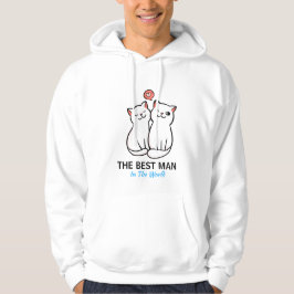 ピンクとブルーの猫のイラストカップルパーカー パーカ