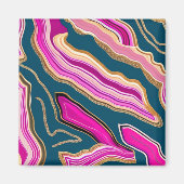 ピンクとブルーの瑪瑙パターン マグネット (正面)