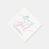 ピンクとブルーの男女の少年または少女がパーティーを明かす スタンダードカクテルナプキン (角)