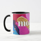 ピンクとブルーの祈モーマーの抽象芸術マグ マグカップ (左)