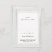 ピンクとブルーの結婚水色 出欠カード (正面/裏面)