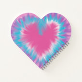 ピンクとブルーの絞り染めハートスパイラルノート ノートブック (裏面)