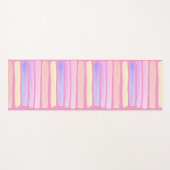 ピンクとブルーの絵を描ストライプリバーシブルパステル ヨガマット (正面(横))