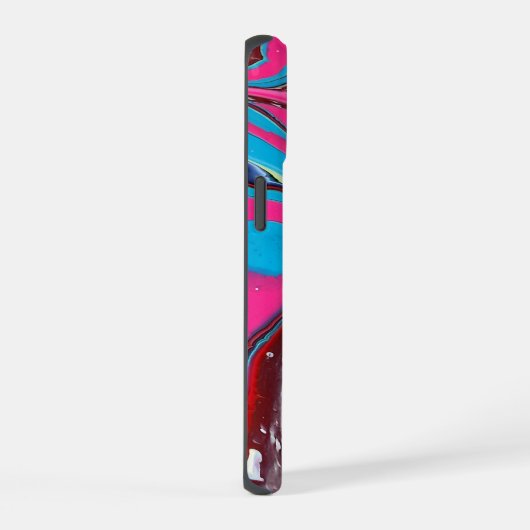 ピンクとブルーの絵を描電話ケース iPhone 15ケース (右側面)