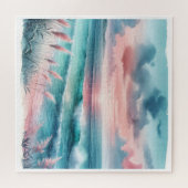 ピンクとブルーの美しい海 ジグソーパズル (横)