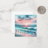 ピンクとブルーの美しい海 ノートカード (正面/裏面インサイチュ)