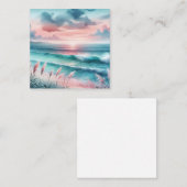 ピンクとブルーの美しい海 ノートカード (正面/裏面)