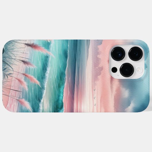 ピンクとブルーの美しい海 Case-Mate iPhoneケース (裏面 (横))