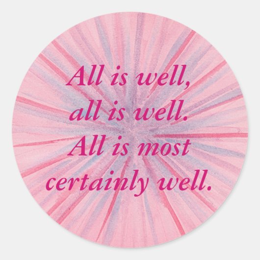 ピンクとブルーの肯定シールは全て良い ラウンドシール (正面)