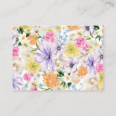 ピンクとブルーの花のブライダルシャワーのアドバイスと願い エンクロージャーカード (裏面)