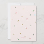 ピンクとブルーの花の招待状 招待状 (裏面)