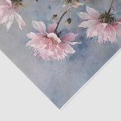 ピンクとブルーの花の水彩デコパージュ 薄葉紙 (詳細)