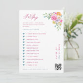 ピンクとブルーの花の結婚式 私探しゲーム カード (スタンド正面)