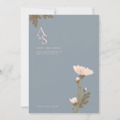 ピンクとブルーの花テーマ結婚式招待状 招待状 (正面)