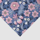 ピンクとブルーの花ビクトリアンが切り離される 薄葉紙 (詳細)