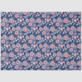 ピンクとブルーの花ビクトリアンが切り離される 薄葉紙 (正面)