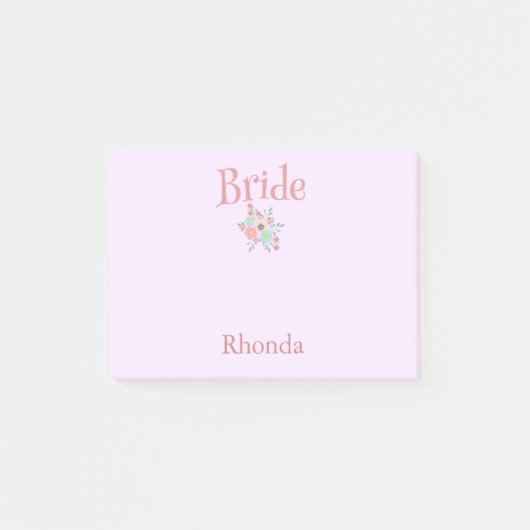 ピンクとブルーの花嫁のお願い ポストイット (正面)