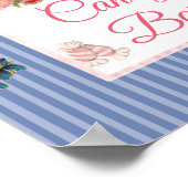 ピンクとブルーの花柄 キャンディーバー 結婚式 サイン ポスター (角)