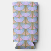 ピンクとブルーの花柄 スリム缶クーラー (裏面)