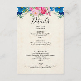 ピンクとブルーの花結婚の詳細囲い