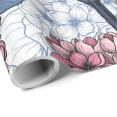 ピンクとブルーの薄紫 ラッピングペーパー (ロールコーナー)