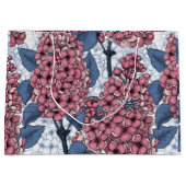 ピンクとブルーの薄紫 ラージペーパーバッグ (正面)